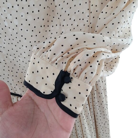 Vintage Jack Mulqueen Collectibles 100% Silk Dress Made in Korea SZ‎ 4 Polka dot - Picture 15 of 16